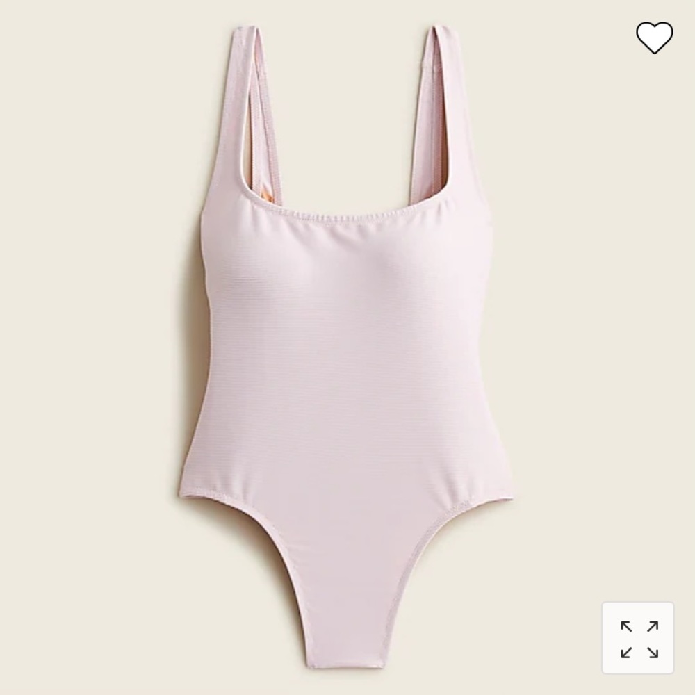 Ribbed squareneck one-piece